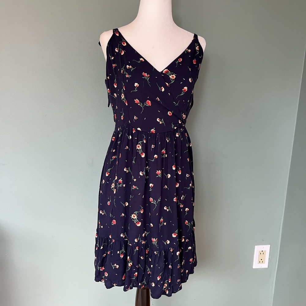 Active USA Navy Floral Midi Dress